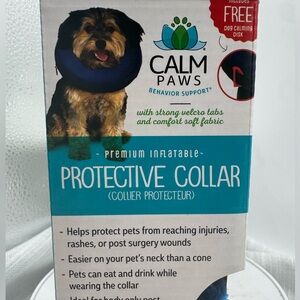 Calm Paws premium inflatable, protective collar, small dogs, neck size 6–10” NIB